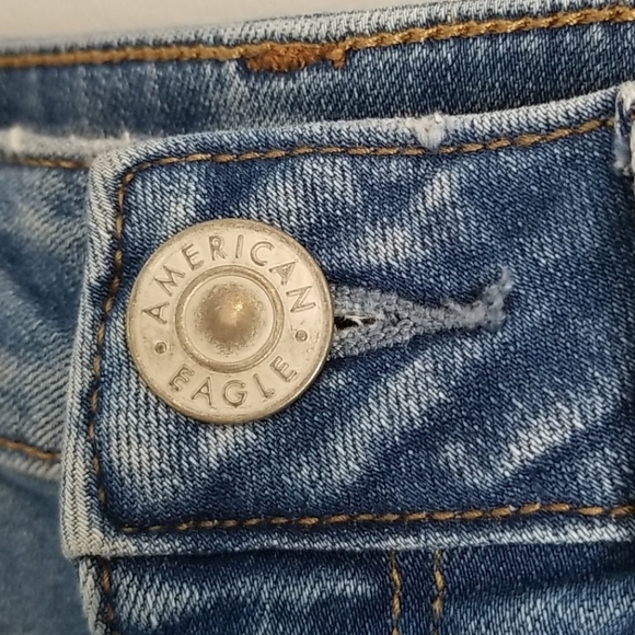 American Eagle Hi Rise Shortie Distressed Shorts - Picture 3 of 8